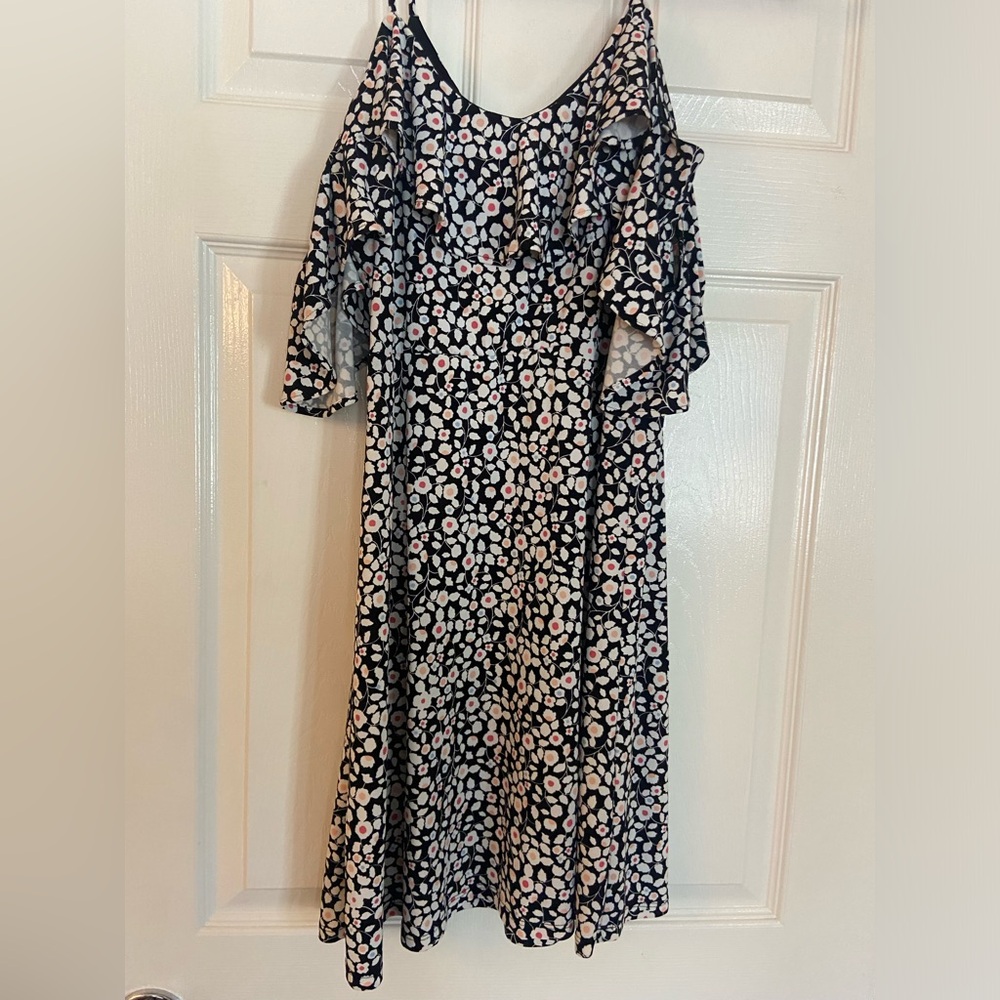 floral cold shoulder dress